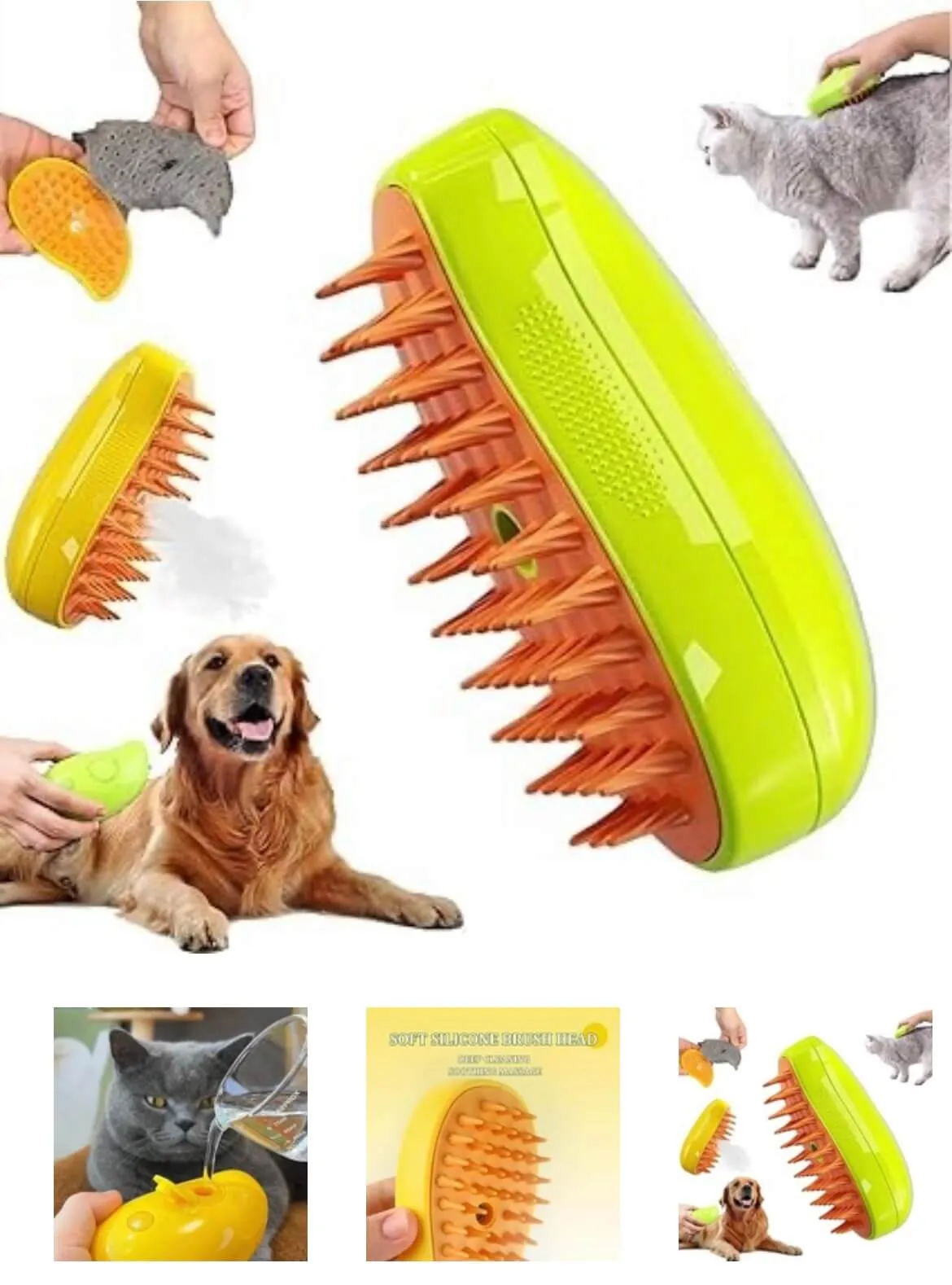 برس بخار سرد سگ و گربه ( مدل انبه ) + Pet Hair Cleaning Grooming Tool For All