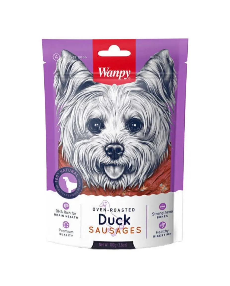 تشویقی سگ Wanpy Duck Sausages وزن 100 گرم