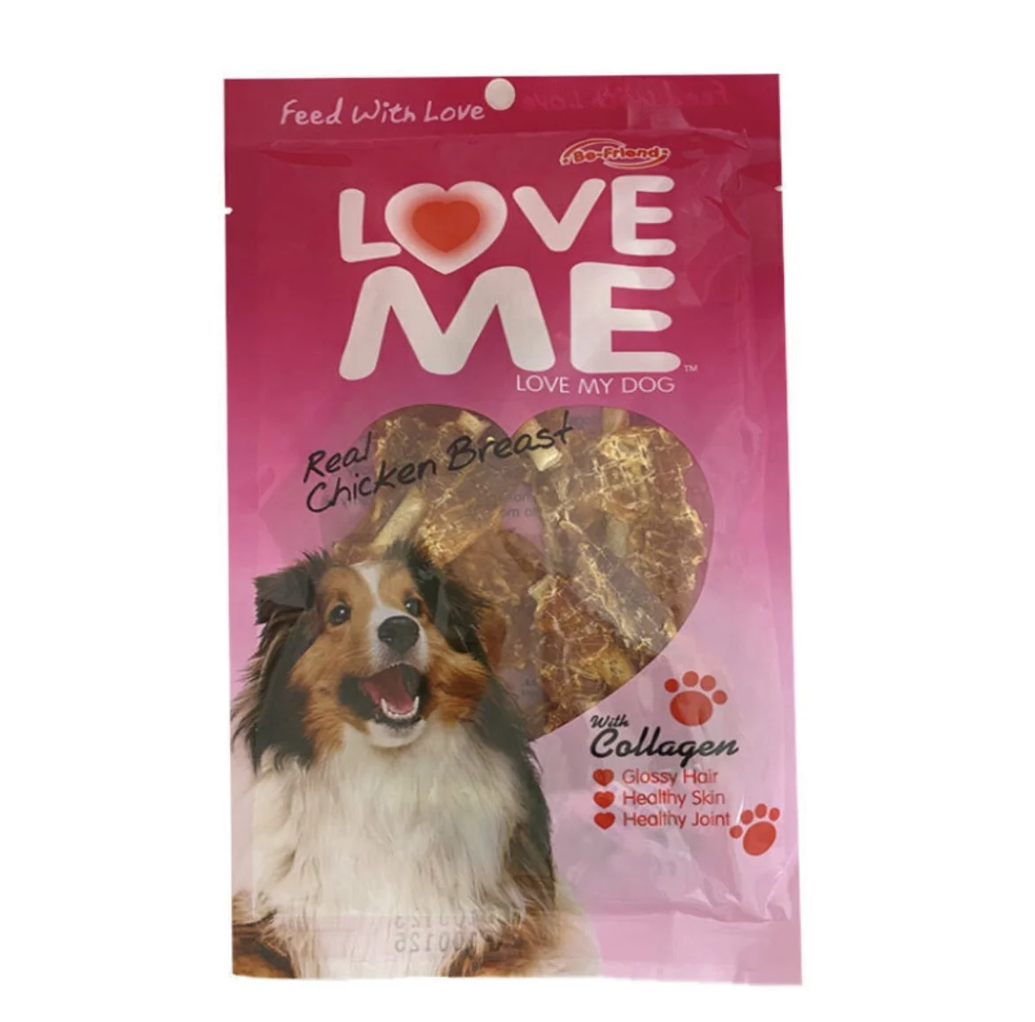 تشویقی سگ لاومی با طعم گوشت مرغ و پوست خام  Love Me Rawhide Twist Stick وزن 60 گرم
