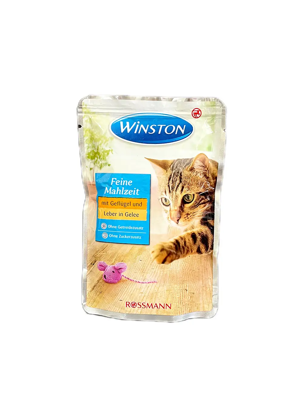 پوچ گربه وینستون با طعم مرغ و جگر در ژله Winston Poultry &amp; Liver In Jelly وزن 100 گرم
